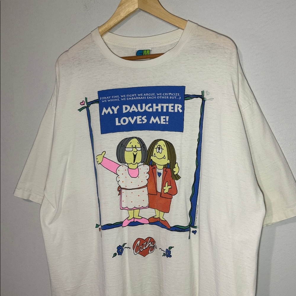 Vintage Cathy Guisewite Daughter Love T-Shirt / 1994 / XL / 2X / Single Stitch - Picture 2 of 10
